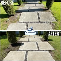 Paver Walkway — before and after pressure washing